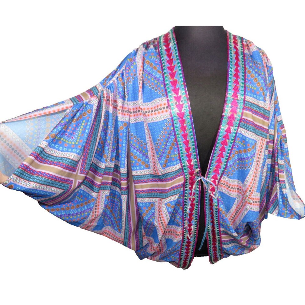 6 Shore Road REVOLVE 7 Mile Jacket Windmill Beaded Boho Draped Oversized Size XS